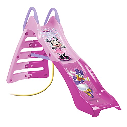 INJUSA - Toboggan My Firts Slide Minnie Mouse, Enfants 2-6 Ans, Décoration Permanente, Entrée de Tuyau pour Toboggan Aquatique, Licence Officielle de Marque, Couleur Rose