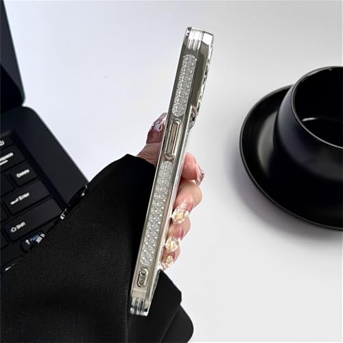 Coque iPhone antichoc argentée paillettes diamants brillants - 2