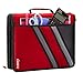 Case-it The Z Shape Zipper Binder - Two Binders in One - Double Sided 1.5 Inch D-Ring - Multiple Pockets - 500 Page Capacity - Comes with Shoulder Strap, Fire Engine Red Z-176, 6- Pack
