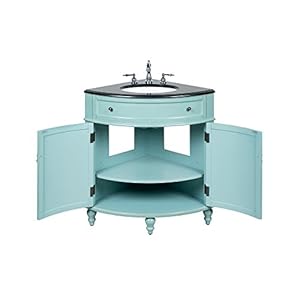 Benton collection 24 triadsville blue slim corner bathroom sink vanity gd 47555  urban country home decor
