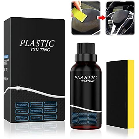 Car Plastic Restorer,Nano Plastic Refreshing Back To Black Car Plastic Revitalizing Coating Agent,Plastic Parts Refurbish Agent,Black Plastic Restorer for Car,Car Refurbishment Cleaning Agent Cover