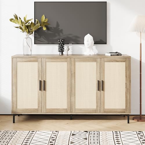 Jasiway BG002 Sideboard - Kitchen Buffet Cabinet With Rattan Decorated Doors thumb #5