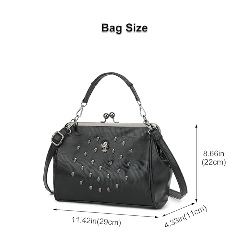 Women Vintage Hollow Handbag Oil Leather Kiss Lock Rivet Skull Shoulder Crossbody Bag Evening Clutch Satchel Purse2