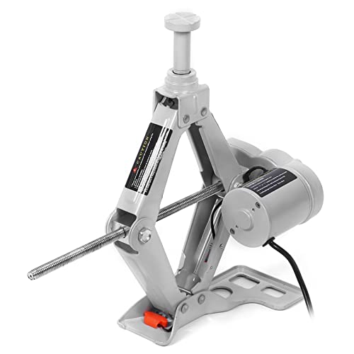 HELEVIA Gato Eléctrico, Gato Elevador Automático de Acero Inoxidable con Llave Eléctrica, Fácil de Usar para Cambios de Neumáticos de Emergencia en la Carretera, para el Hogar (2T)
