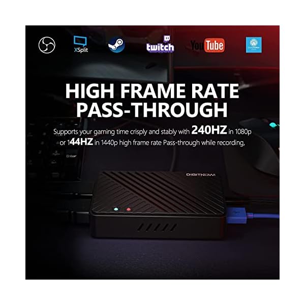 DIGITNOW! Tarjeta de Captura HDMI 4K, Dispositivo de Tarjeta de Captura de Juegos con Soporte de Bucle HDMI 4Kp60 HD Windows Youtube Twitch para PS4 PS5 Xbox Wii U, transmisión y grabación - Image 5