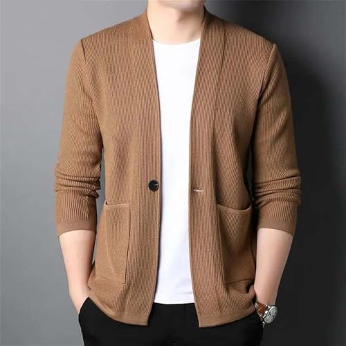 Mens Button Cardigan Sweater Winter Casual Long Sleeve Open Front Knitted Knitwear2