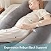 DOWNCOOL Pregnancy Pillow, U Shaped Body Pillow, Memory Foam Maternity Pillow, 55 Inch Grey Pillow with Removable Cover for Sleeping,Support for Back, HIPS, Legs, Belly