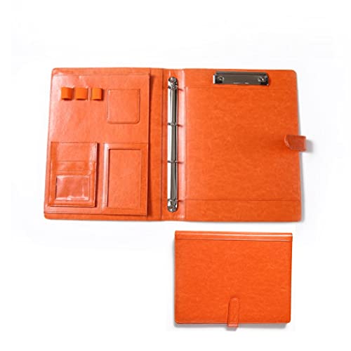 出生証明書・卒業証明書ホルダー、 フォルダー A4 レザー会議フォルダー ビジネスケース 書類バッグ カードホルダー ビジネス スクール オフィス 会議用(Orange,NO Computer)