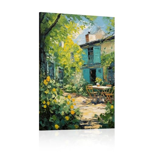 Art mural moderne impression sur toile paysage de jardin 20x35cm
