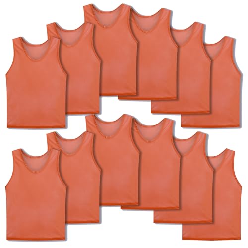 Image of Scrimmage Vests Pinnies Team Practice Jerseys for Kids,Youth and Adult Sports Soccer,Football,Basketball(12 Pack)