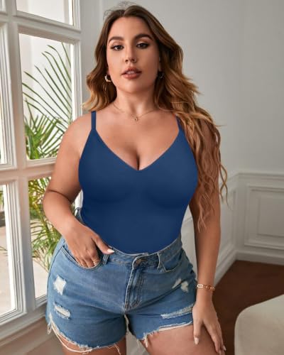 Image of EUYZOU Womens Tummy Control Shapewear Tank Tops Seamless V-Neck Compression Tank Tops Body Shaper Camisole