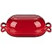 VORRINGARD Enameled Cast Iron Sourdough Bread Oven, Dutch Oven, Loaf Cast Iron Bread Pan for Homemade Bread Baking, Meatloaf Pan with Lid, 5QT, Red
