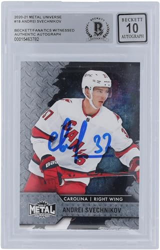 Andrei Svechnikov Carolina Hurricanes Autographed 2020-21 Skybox Metal Universe #18 Beckett Fanatics Witnessed Authenticated 10 Card - Hockey Slabbed Autographed Cards