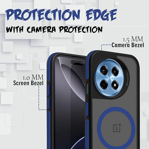 Image of V-TAN Frosted Ultra Matte Back Cover Case for OnePlus 11R | Compatible with Wireless Charging | Smooth Sides with Grip | Stylish Protective Design (Blue)