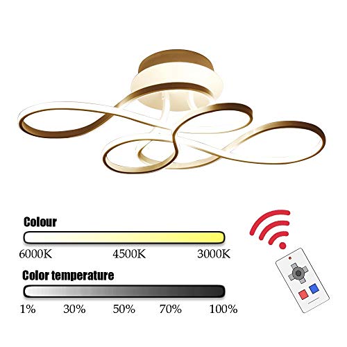 Preisvergleich Produktbild MJZHJD Kronleuchter 3D kreative Aussehen Moderne LED-Deckenleuchten Startseite Leuchter-Beleuchtung Werkzeug Gold-Adjustable mit Fernbedienung (Color : Stepless dimming)