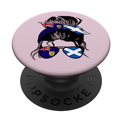 Half Turks and Caicos half Scottish Mix Turks and Scotland PopSockets Swappable PopGrip, Black