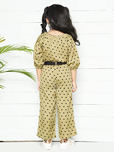 Image of LILPICKS Girl's Polka Dot Coordinated Pant Set (Green)