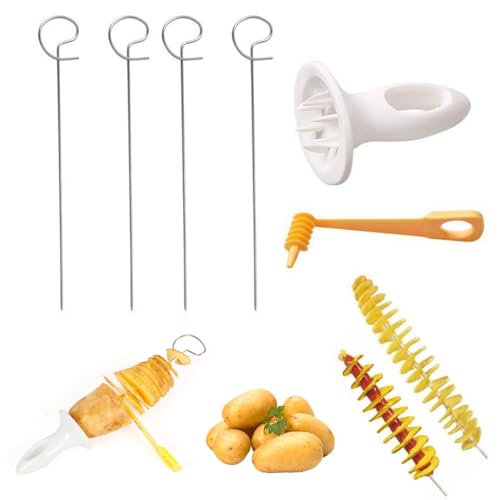 Spiralizzatore Per Verdure 2 Pezzi – Affettatrice A Spirale In Acciaio Inox, Manico Ergonomico, Perfetto Per Patate, Carote E Cetrioli