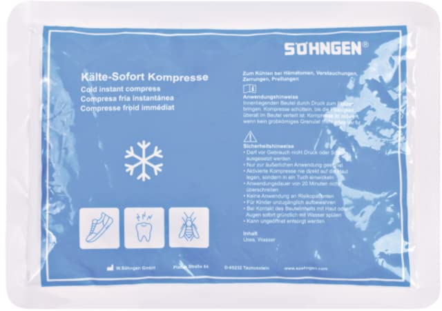 SHNGEN Khlkompresse, 21 x 15 cm, Wei, Sofortkhlung, Rectangular, Single-Use, Cold, Therapeutic Compress, Kompresse, 1 Stck