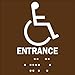 Brady 73447 Non Glare Rigid Plastic Braille (ADA) Sign, 8" X 8", Legend "Entrance (Braille with Picto)"