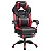 SONGMICS Fauteuil Gamer Ergonomique, Chaise Gaming, Fauteuil de Bureau, avec Repose-Pieds télescopique, Appui-tête réglable, Support Lombaire, capacité de Charge 150 kg, Rouge et Noir OBG77BR