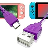 Switch USB-C Charger Cable – Fast Charging Cord for Switch OLED, Switch Lite, Controller, Dock – 4.92ft Durable Purple Cable for Travel, Car, Home Setup - Purple
