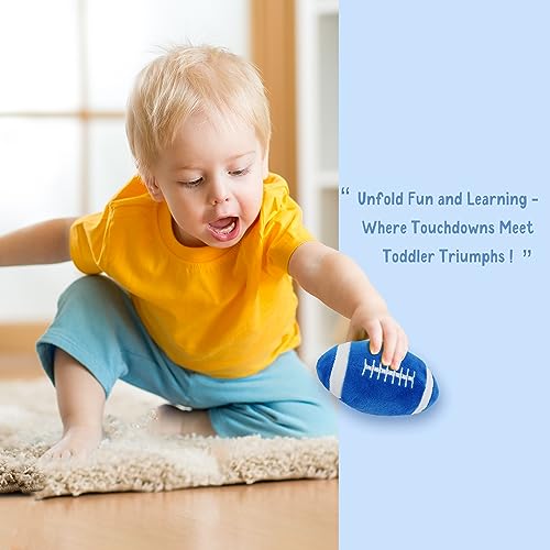 June Garden 5\" My First Football - Plush Baby Rattle Sensory Toy - Safe Soft Sports Toy for Infants Boys and Girls