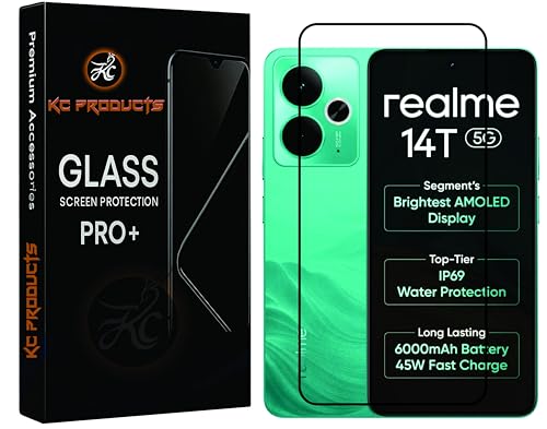 Image of Tempered Glass Screen Protector Compatible For Realme 14T 5G with Easy Self Installation Kit