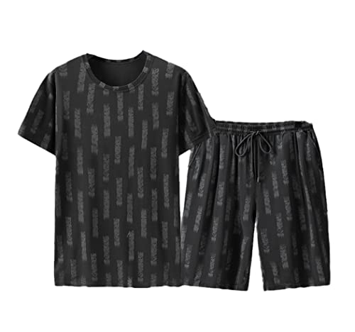 Ensemble t-shirt d'été pour homme avec short confortable grande taille 9XL en maille extensible