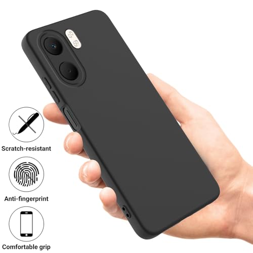 Image of Back Cover for Oppo A5x 4G / A5x 5G | Full Camera Protection | Premium Liquid Silicon Case | Flexible Bumper Case for Oppo A5x 4G / A5x 5G (Black)