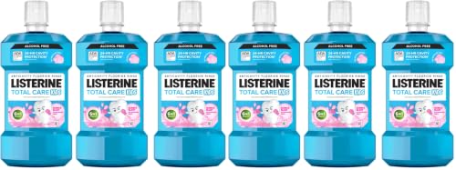 Image of Listerine Total Care Kids Mouthwash, ADA Accepted, Alcohol-Free Anticavity Fluoride Mouthwash, Children's Mouthwash for Cavity Protection and Fresh Breath, Bubblegum Flavor, 500 mL, Pack of 6