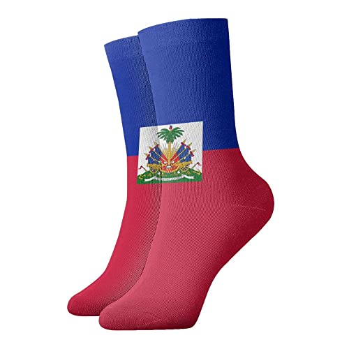 Bandera De Haití Calcetine De Invierno Negocios Impresos Calcetines De Altos Deportivos Transpirables Calcetines De Oficina Vestir Para Amigo, Ciclismo, Montaña, 40Cm