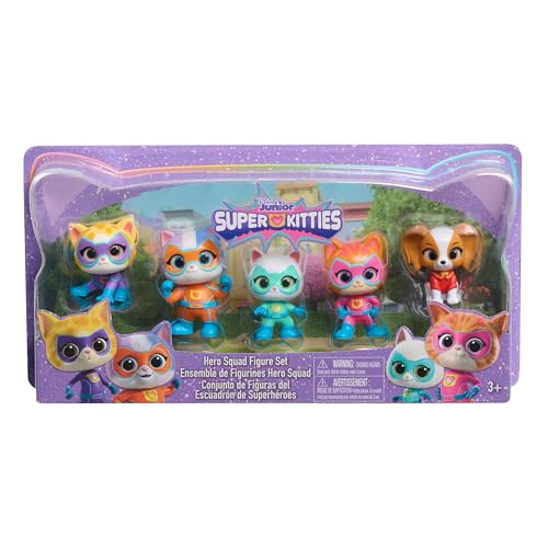 Disney Junior SuperKitties Hero Squad 5-Piece Figure Set, Kids Toys for Ages 3 Up by Just Play