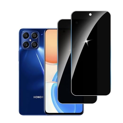 LYPHPE 【2 Piezas】 Protector Pantalla Privacidad para Honor X8 4G,Cristal Templado Anti Espía,Anti-Espía Vidrio Película,9H Dureza,Anti-Arañazo,Sin Burbujas,Privacy Screen Protector