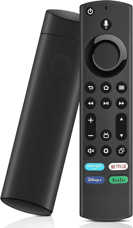 Sprachfernbedienung für alle Fire Serien (1./2./3. Gen), Stick (HD, 4K, 4K Max, Lite), Cube Smart kompatible Insignia, Toshiba, Pioneer, Shortcuts: Prime Video, Netflix, Disney+, Hulu