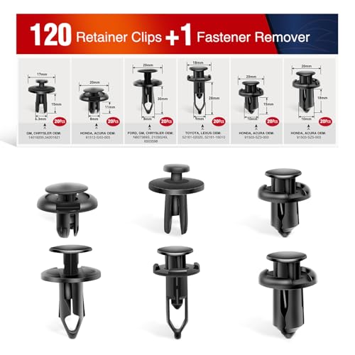Image of Nilight 120PCS Car Retainer 6.3mm 8mm 9mm 10mm Expansion Screws Replacement Kit Bumper Push Rivet Clips for Honda Acura GM Chrysler Ford Toyota Lexus