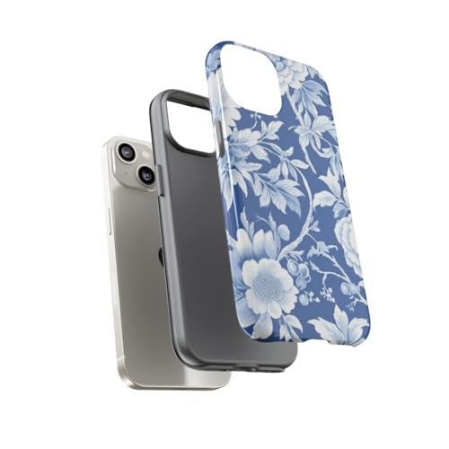 Coque iPhone 14 fleur bleue au style champêtre chic pour vos sorties