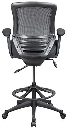 Boliss Ergonomic Office Computer Drafting Desk Chair Height Adjusting Arm Waist Support Function And With Adjustable Foot Ring-Black #TOP7