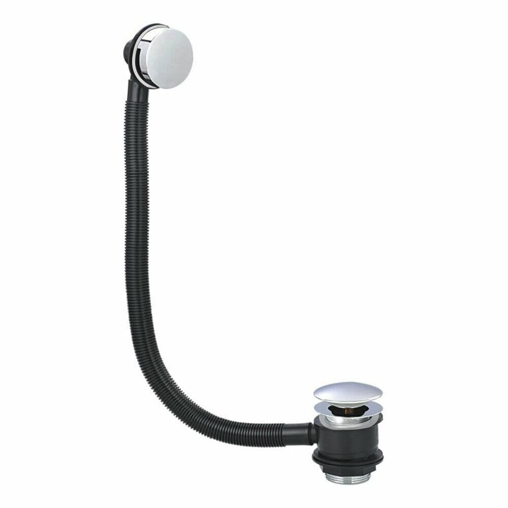 Nes Home Brass (Chrome Finish) Round Click Clack Sprung Bath Waste With Overflow