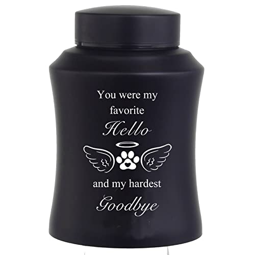 DAIFFUNE 6" Pet Urn for Ashes with Paw Print & Engraving
