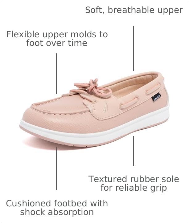 Image of Nautica Women's Casual Boat Shoes, Moc-Toe Loafers with Cushioned Insole, Deck Fashion Sneaker