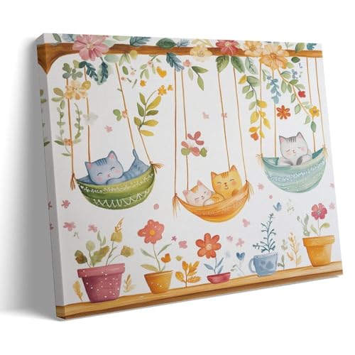 Impression toile chat coloré DEBAOKA affiche joyeuse pour chambre enfant