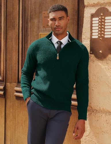 Image of NORTHWIND Men High Neck Zipper Full Sleeve Cotton Knitted Winter Sweater for Man Pullover Sweater Sweaters for Men Winter