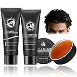 Men's Hair Styling Gift Set – Includes Perfumed Hair Styling Cream, Styling Hair Gel and Styling Hair Paste – High Hold, Ultra Matte, Fragrance-Free – Ideal Hair Styling Set for All Hair Types