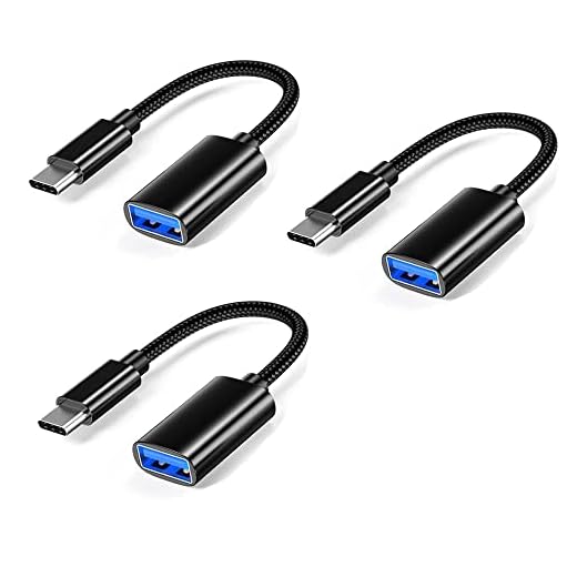 JENMLO USB C to USB 3.0 Adapter [3 Pack],USB Type-C to USB,Thunderbolt 3 to USB Adapter OTG Cable for MacBook Pro/Air 2020/2018,for iPad Pro 2020,for Galaxy S20 S20+,for Google Pixel and More