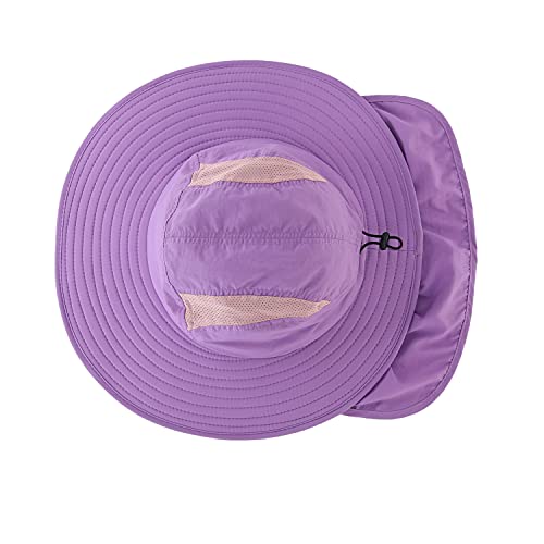 Image of Home Prefer UPF 50+ Mens Wide Brim Fishing Hat with Neck Flap Sun Hat for Men Women Sun Protection Cap