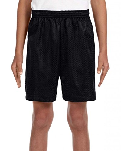 A4 Youth Six Inch Inseam Mesh Short NB5301 Black XL