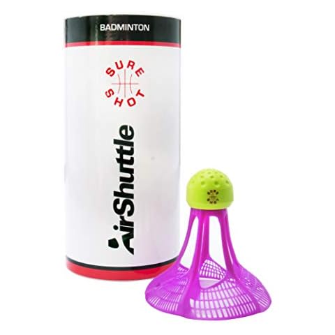 Sure Shot Air Badminton Outdoor Shuttlecock, pink / green / white, tube of 3 Cover