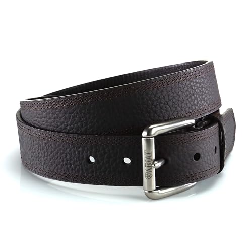 ARIAT Men's Triple Row Stitch Leather Work Belt with Removable Roller Buckle2