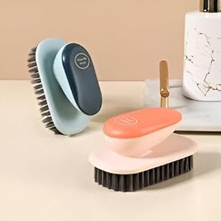 فرشاة تنظيف الأحذية بمقبض دائري وشعر ناعم صغير، للعناية بالأحذية والملابس وتنظيف المنزل بسهولة، قطعتان من اللون المعروض